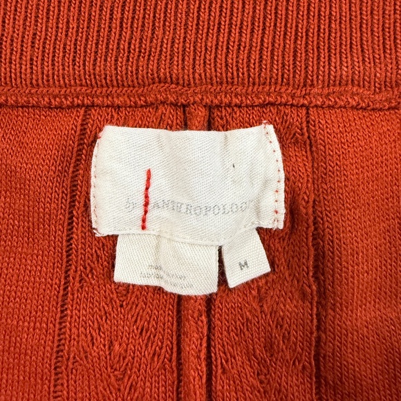 Anthropologie Pants Womens Medium Rust Orange Sweater Cable Knit Wide Leg - Picture 10 of 12